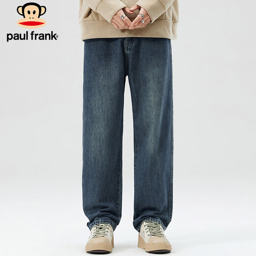 Paul Frank Jeans Men's Autumn Loose Wide Leg Pants Men's American Casual Pants Men's Pants Retro Blue 33