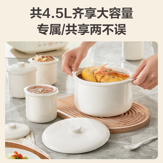 SUPOR electric stew pot, water-proof stew pot, household soup pot, bird's nest stew pot, 4.5L stew pot, steaming and stew all-in-one multi-function pot DZ25FC873