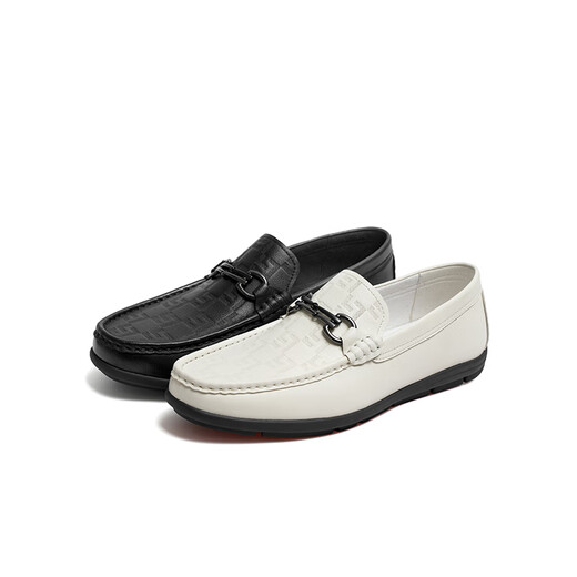 Rote Libelle -Flocken -Herrenschuhe Frühling neuer Männer lässige Lederschuhe Lazy Beanie Schuhe Sleas WHA14110 Black 39