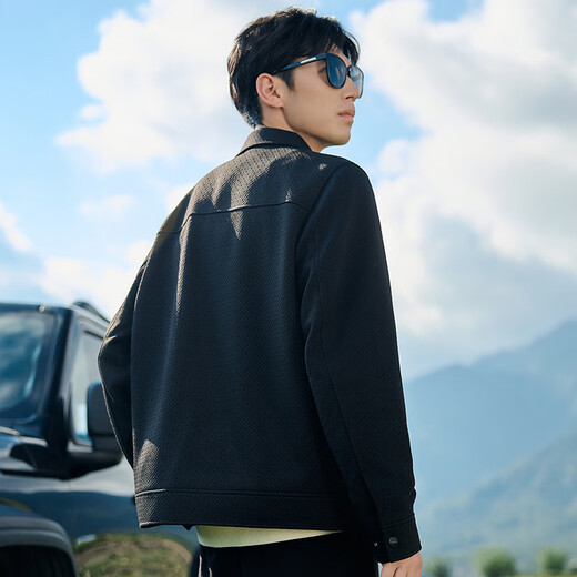 Carbine cross pattern jacquard jacket 24 autumn LOGO embroidered jacket casual anthracite 01 48