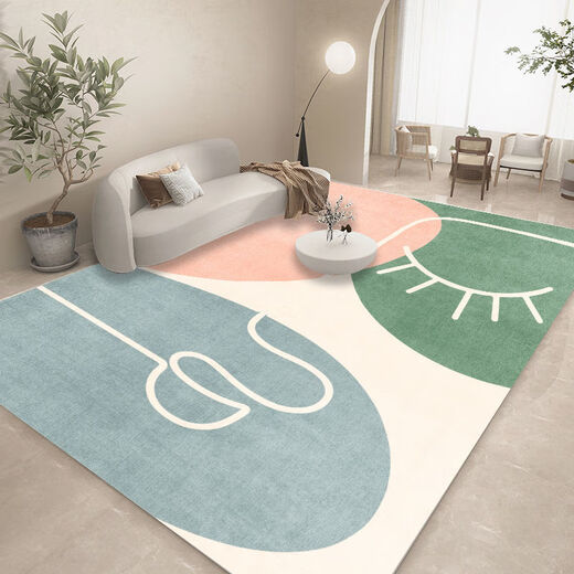 Xinlin carpet large area living room carpet simple Nordic style room coffee table mat household sofa full carpet stain-resistant floor mat polarized simple leaf 100*120