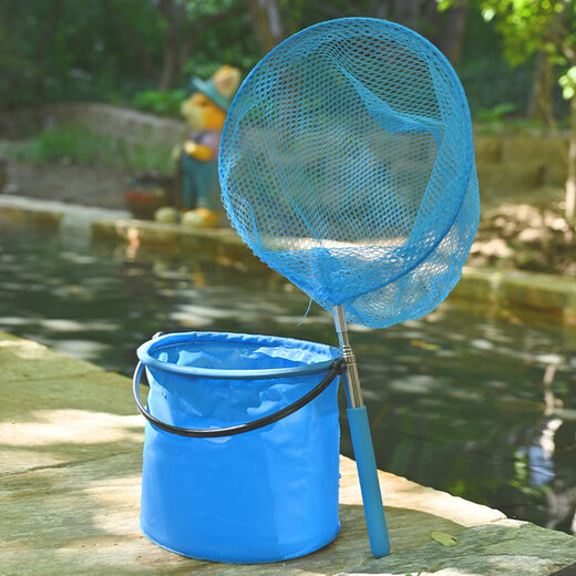 Zhenyou (Grsaed) children's copy net set stainless steel rod telescopic small fishing net dragonfly insect net folding fishing bucket fishing gear