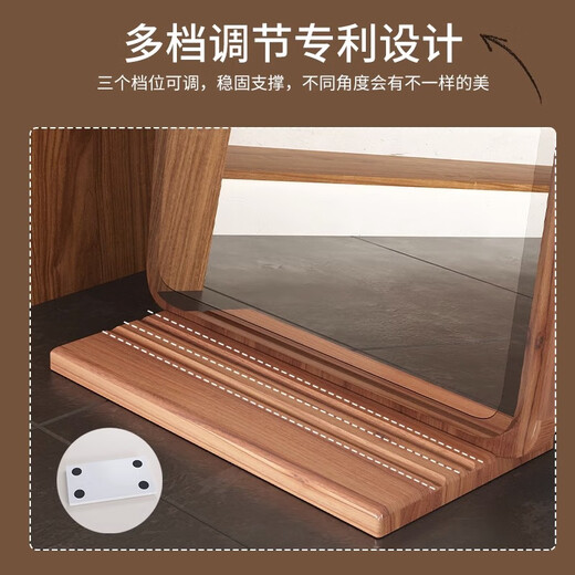 Zimu Yaju Mirror de cuerpo completo Hogar con basura de la explosión a prueba de explosión de la explosión HD Mirror Internet Celebrity Girl Girl Solid Wood Wood Mirror [HD a prueba de explosiones] Color de nogal 170*70cm No