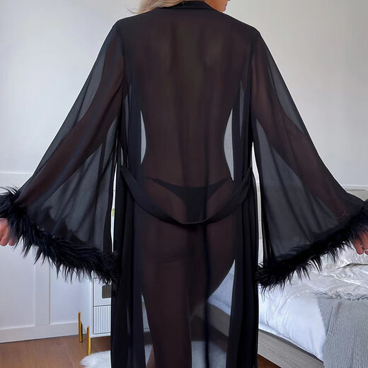 
Tulan morning robe bride photo dress black chiffon nightgown summer wool ball decoration long style 679 love long red S recommended 85-105Jin [Jin equals 0.5 kg]/160CM or above