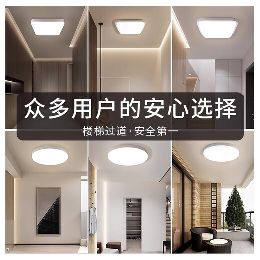 Fanyao waterproof and moisture-proof wall lamp stair corridor balcony indoor and outdoor bathroom lamp ip65 waterproof ultra-thin round white-30w