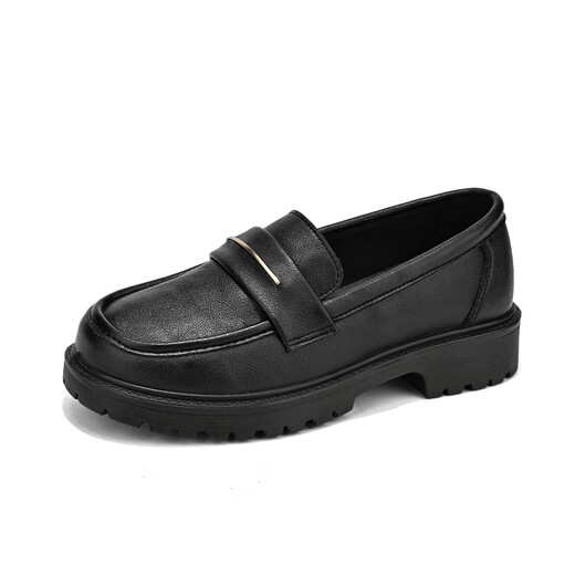 Belle Soft Leather Small Size Женская обувь 313233 Single Thote Single Spens и осень -новый стиль без шлифования ног 33 Работа 34 без усталых ног Loafer маленькие кожаные туфли черные [679 ремней] 32