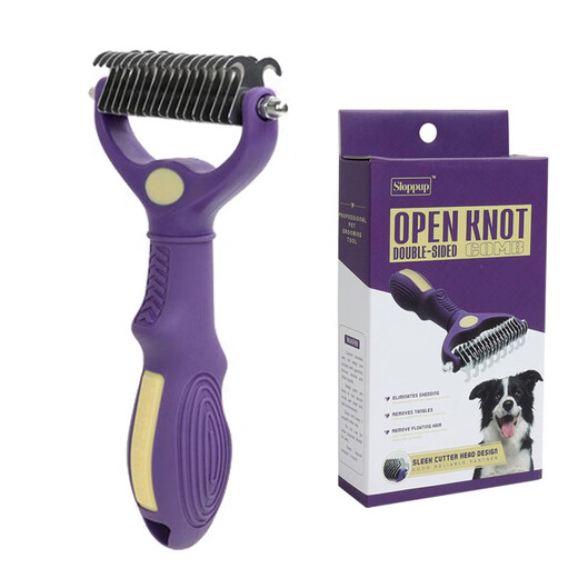 Huanpet.com pet knot-opening comb, cat comb, dog and cat hair comb, dog hair cleaner, cat and dog comb, long hair removal artifact