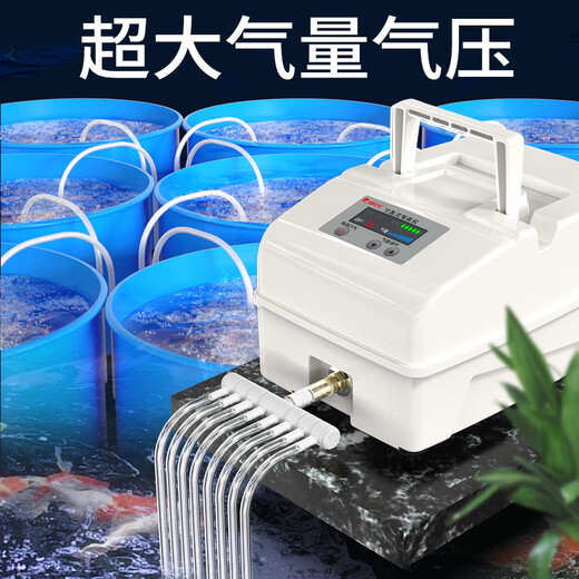 柏卡乐交直流增氧泵充电大功率增氧机海鲜鱼池养殖养鱼充氧机鱼缸氧气泵 功率45W 6孔 锂电池 数显款 55斤内鱼
