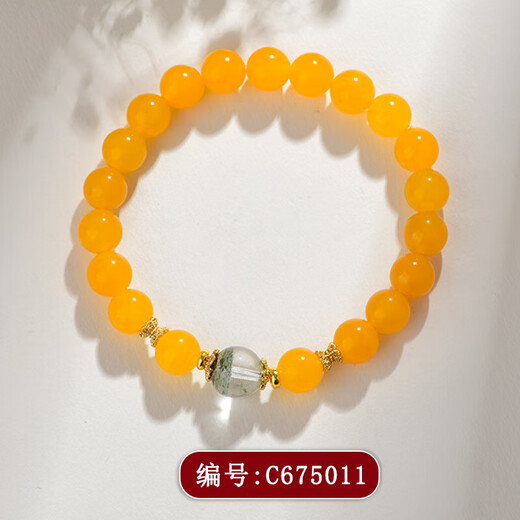[Sélection des cristaux] Bracelet Agate Strawberry Crystal pixiu Sugar Heart Glass blanc cristal vert bracelet d'anniversaire C675 Bracelet de bracelet de corne d'abondance d'agate jaune