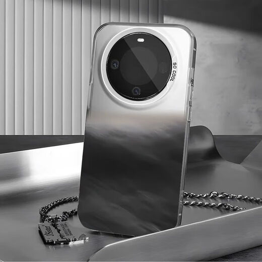 Ban Meiluo [Douyin Hot Product] Black and White Smudge applicable à Huawei Matepro Mobile Phone Case Nouveau Mate Protection Case Nova Simple Huawei Mate 70pro Laser Color-Silver-Sqzy673 Black and White Smudge