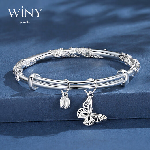 Nur (Winy) Silberarmband für Frauen Feste Pure Foot Silber 9999 Armband Mode Silberschmuck Armband für das einfache Kreis -Geburtstagsgeschenk der Mutter