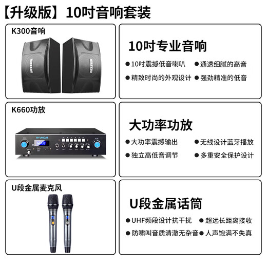 HYUNDAI modern home theater ktv audio set home k song computer TV living room karaoke full set conference room card package store professional amplifier speaker equipment