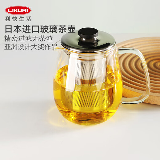 Kinto Japan imported teapot heat-resistant glass stainless steel filter tea set teacup set flower teapot home use pattern 720ml