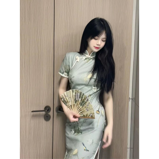 赏峰新式旗袍2024年新款设计感小众改良年轻款少女国风气质高端复古裙 838米白色 S