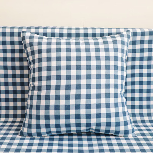 Silk Pure Cotton Anti-static Sofa Cover Cover All-Inclusive Thickened Four-Season Sofa Cushion Cover Customized No Static Blue Check Roving Anti-Wrinkle Customized According to Sofa Cushion Size (Contact Customer Service