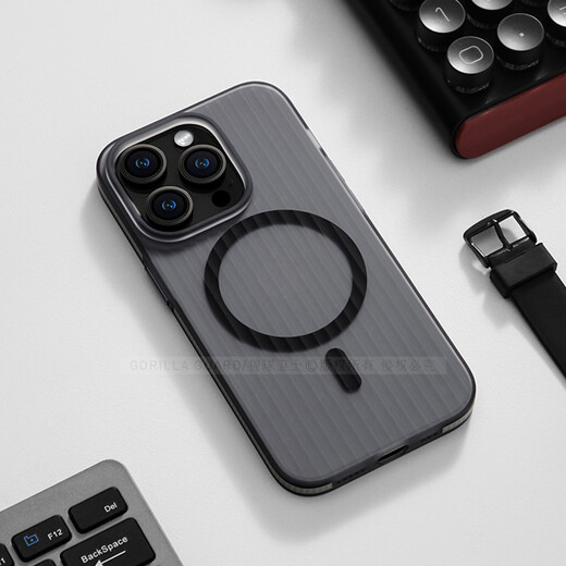 The Apes Guard's Advanced Sense Applicable Apple 16promax Mobile Case MagSafe Light Grating Texture iPhone 16e Pro Case Magnetic Skin-Ass Scrub 16pro Full-Inclusive Anti-fall Shell 16ProMax [White Orange Edge]丨Skin-Ass Magnetic Sucking