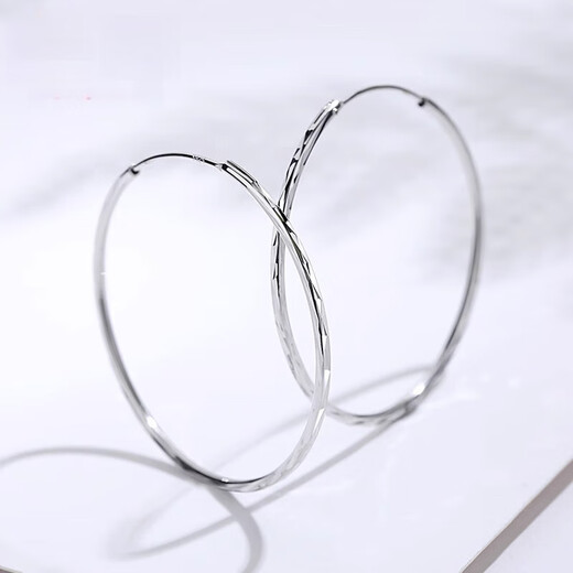 18K gold earrings, plain hoops, large earrings for women, gold and silver rose gold summer earrings 2024, extra large rose gold earrings (diameter 6 cm)