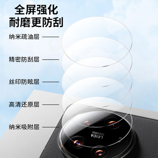 朗菱【2片】适用小米14ultra镜头膜Xiaomi 14ultra镜头保护膜覆盖高清防摔淡指纹手机镜头膜