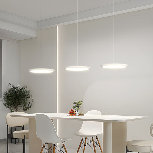Primera impresión 2025 NUEVA LAMP DE RESTAURANTE ESPECTURA Full Spectrum Restaurante Lámparas de calabaza Modern Simple Pumpkin Lámpara Guangdong Zhongshan MTJ689-5 Disc de tres colores LED (blanco + beige)