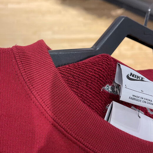 Nike Sweatshirt Damen Tops Herbst Warm Sporswear Mode runde Nackenjacke lässig runde Nackenpullover FV8444-677/Rot/Innere Terry XL