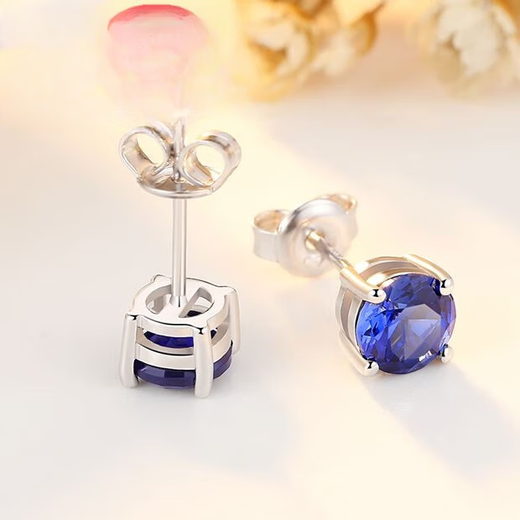 Iosn sapphire earrings for women Japanese and Korean inlaid colored gemstone earrings sterling silver plated 2025 new fashion earrings Tanzania
