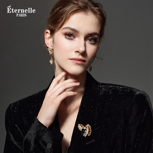 Eternelle French eternal colorful leaf brooch women's high-end exquisite autumn and winter pin buckle corsage birthday gift