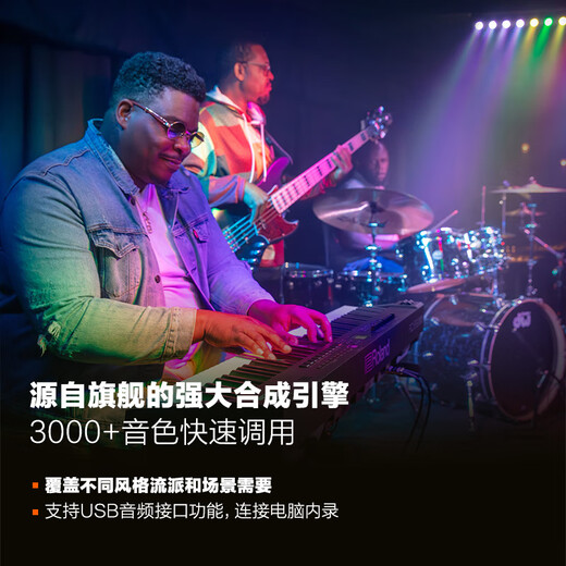 罗兰（Roland）RD-88 EX 舞台电钢琴 紧凑轻便专业演出排练电钢琴 RD-88EX黑色