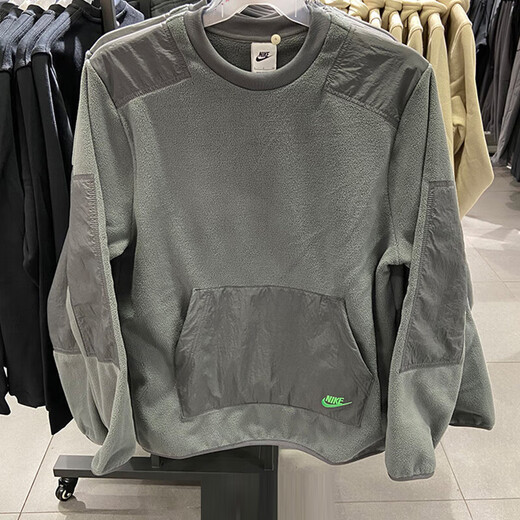 
Nike sweatshirt men's clothing, autumn and winter new outdoor fitness sportswear, windproof, warm and comfortable round neck casual pullover DD4855-068 L