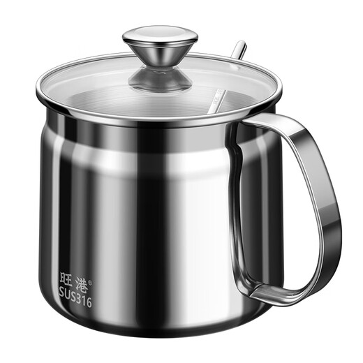 Wanggang 316 stainless steel large capacity chili oil special jar seasoning jar kitchen oil spicy jar high temperature resistant seasoning jar 316 stainless steel 1000ml one pack