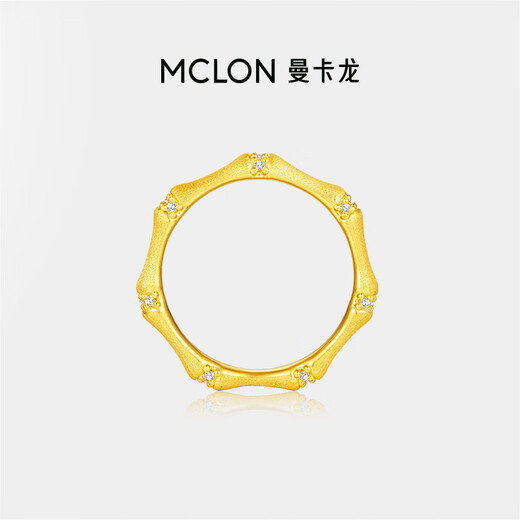 Mankaron Bamboo Gold Ring (High) Pure Gold 5D Hard Gold Inlaid Fashion Birthday Gift #11 1.66g