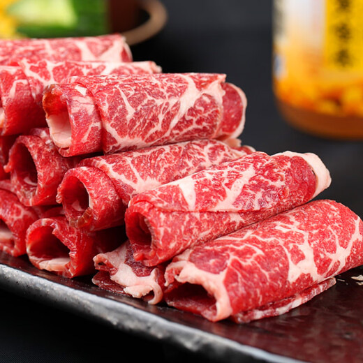 Nomadic Royal Products Grain-fed Raw Cut Fat Beef Roll 1Jin Jin is equal to 0.5kg Fresh Beef Beef Roll Hot Pot Ingredients