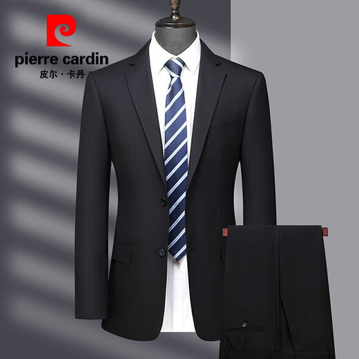 Pierre Cardin high-end wool suit suit for middle-aged men thin business formal wedding suit navy blue MY7002 style L 175 size recommended 130 Jin Jin equals 0.5 kg -140 Jin Jin equals 0.5 kg