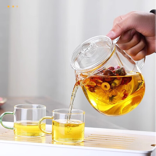 Heisou glass heat-resistant glass filter tea water separation double-layer three-piece stove-cooking teapot 650mlKC156