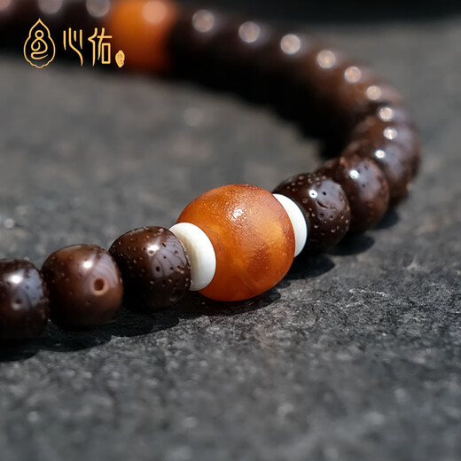 Xinyou Russian material natural old beeswax single beads loose beads old barrel beads pier DIY with beads separated beads top beads star and moon accessories old weathered pattern 11mm old single beads