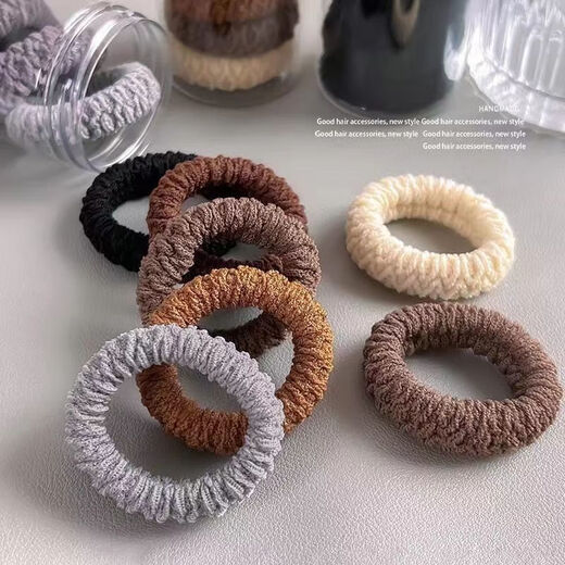 Thick popcorn hair tie for hair, highly elastic mommy hair tie, fashionable ponytail hair accessories, simple hair tie - popcorn - 5 pieces