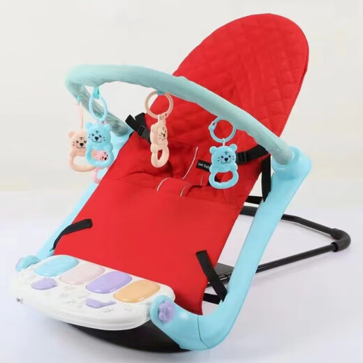 Lightning Case Baby Rocking Chair Coaxing Baby Coaxing Baby Sleeping Cradle Lounge Chair Folding Adjustable Rocking Chair Soothing Chair Green Grid Style