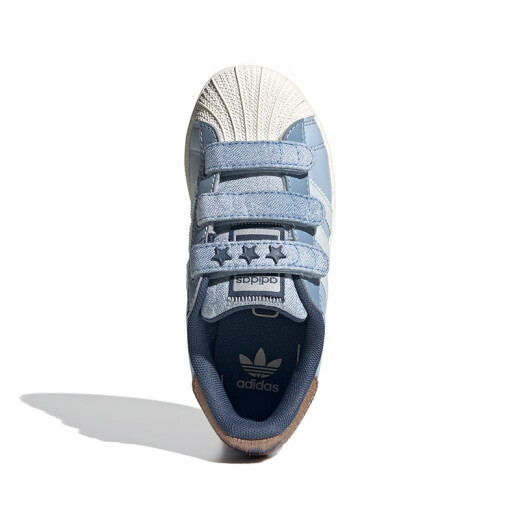 阿迪达斯 （adidas）童鞋24秋儿童三叶草牛仔拼接贝壳头小白鞋男女小童运动板鞋IH3290 IH3291 28 码/10k/脚长16.5cm