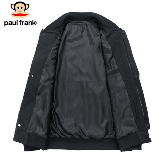 Paul Frank Jacket Men's Autumn and Winter Trendy Casual Work Jacket Men's American Aviator Men's Black 2XL