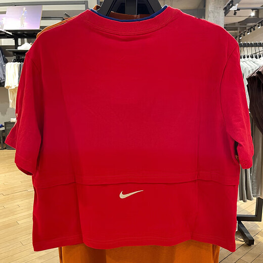 耐克（NIKE）T恤女装 2025夏季新款时尚运动服休闲舒适健身透气宽松圆领短袖 HF6291-687红色 XL
