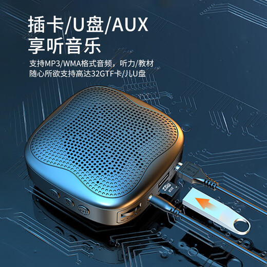 Yalanz Bee Amplifier Teacher's Special Bluetooth Speaker Audio Small Speaker TF Card U Disk Recording Microphone High Volume Outdoor Tour Guide Portable Megaphone H1 Black Super Large Volume + Card U Disk + Recording + Bluetooth