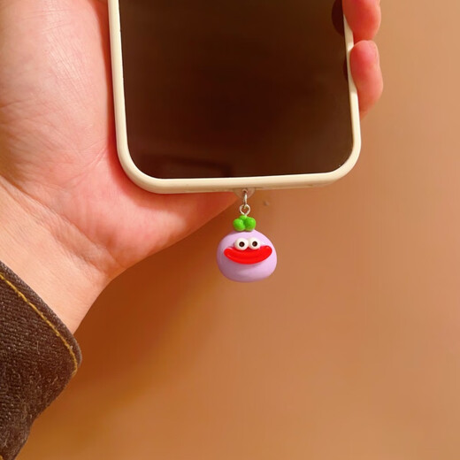 LIEI Cute and funny vegetable sausage mouth mobile phone dust plug pendant charging plug typec bestie couple jewelry gift funny broccoli dust plug anti-lost rope oval type-c (Apple 15 is also oval)
