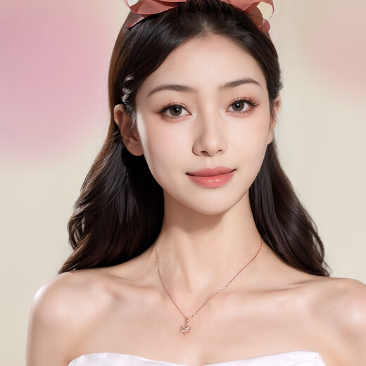 Liuguifu Jewelry 18k gold pendant for women with color gold rose gold romantic snowflake necklace Christmas gift for women Christmas gift K yellow + about 0.85 g + brand gift box