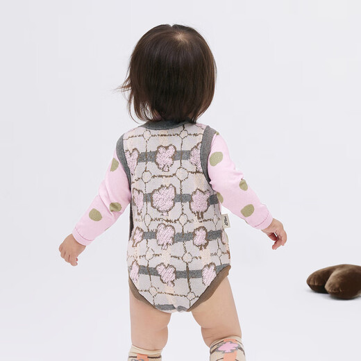 Jnby par Jnby Jiangnan Buddies Baby Cotton Sweater imprimé Coins à la mode automne et hiver garçons et filles bébé yo8f11490 690 / poudre mélangée 59cm