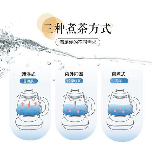 Bear tea kettle, tea kettle, health kettle, spray tea kettle, steam glass kettle, tea steamer, brewing tea, scented tea, black tea kettle, heat preservation integrated thermostatic kettle, microcomputer precise temperature control 0.8L