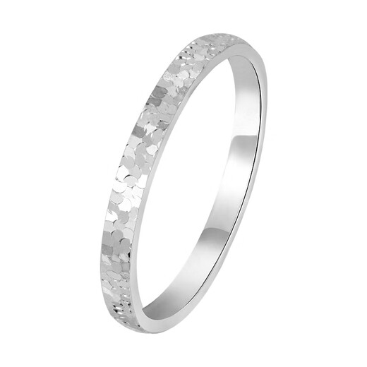 CHINA GOLD PT950 crushed ice narrow version simple platinum ring. Anniversary gift for girlfriend and wife. Net gold weight is about 2.6g 14#