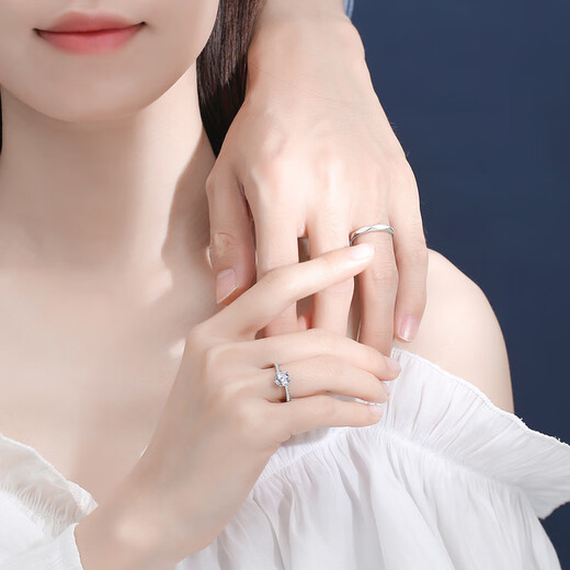 DR. DARLING moissanite diamond ring couple ring for men and women, a pair of rings for marriage, wedding, birthday, lover gift for girlfriend and wife, snowflake diamond ring for a pair of 50 cents live/closed - SF Express