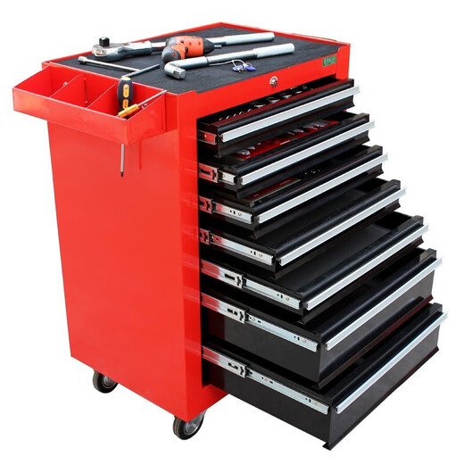 XMSJ OND A TOOL TRICH TROLLEY DRITER FIFYER DES PIÈCES RÉPARATION DE LOCK CABAT TOODE Multiptières Options LA11153 Rouge Tiroir à sept couches Paint Spray Paint LA11732