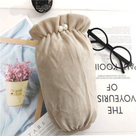 Ming Sui Otoño e Invierno Lindas Mangas Antiincrustantes Chaqueta de Plumón Blanca para Mujer Manga Trabajo Antisucio Manga para niños Cabeza Protector de Manga para Estudiantes Corto Beige