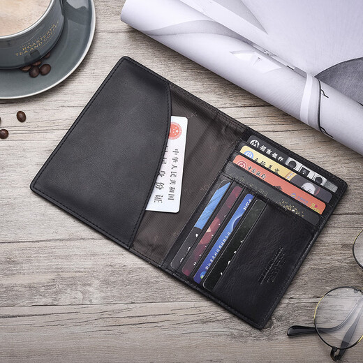 Mingmen Junyue Passeport Sac de rangement portable Cowe Retro Carte d'embarquement Clip Passeport Case de passeport Portefeuille 905 # Brown