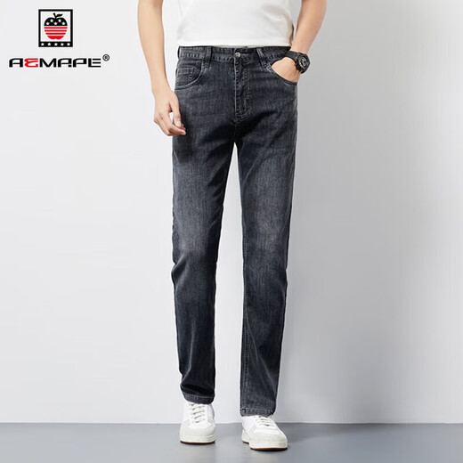 AEMAPE TENIS LARGO ALGO ALGODA Pantalones de seda del algodón delgado Men Jeans resistentes al desgaste Men elásticos Elásticos Pantalones casuales Conjuntos largos Men azul (5008 modelos) 29
